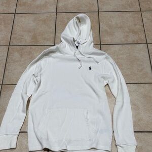 Polo by Ralph Lauren White Waffle-Knit Hooded Pullover size M new men $100